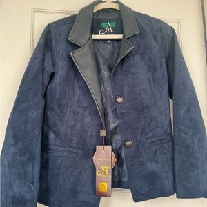 Blue Faux Suede Blazer with Tags